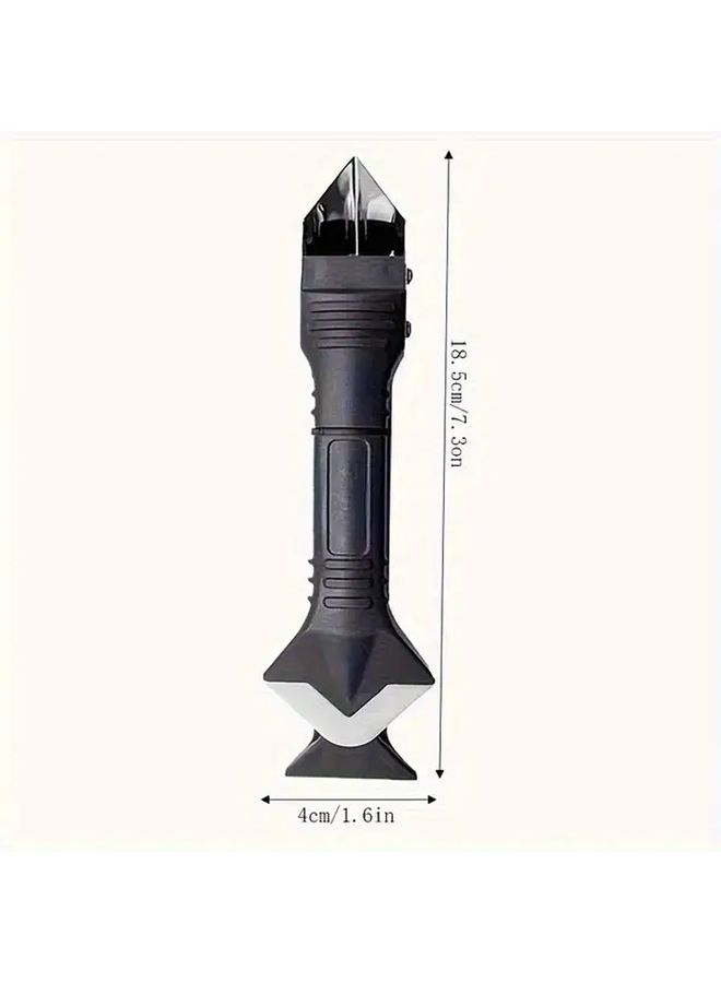3 In 1 Silicone Caulking Set With Stainless Steel Tip Black Heavy Duty Ergonomic Design For Home Improvement Sealant Cleaner Planting Spade And Replaceable Pad - Image 2