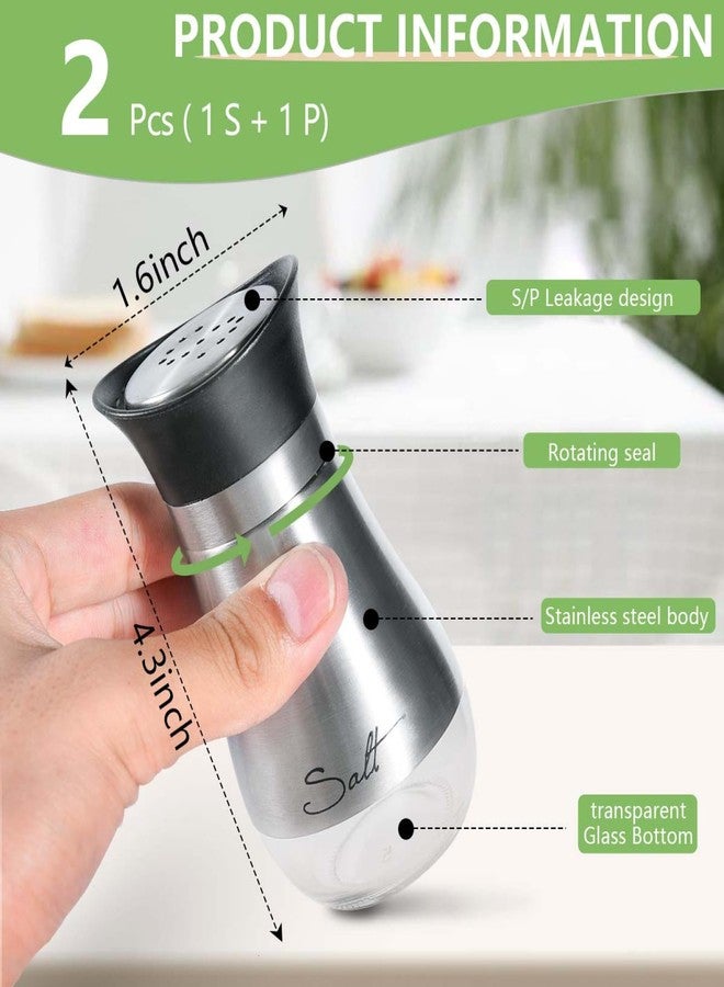 ويسروغي طقم هزازات ملح وفلفل من WSSROGY، عبوة من قطعتين، مع غطاء وفتحات للصب، مناسب للطبخ في المطبخ، والتخييم، والشواء. - Image 2