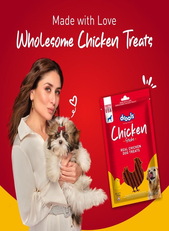 Drools Puppy & Adult Dog Treats Sticks, 100g | Real Chicken Flavour |Rich in Protein | No Artificial Preservatives | Best for Training & Bonding | Formulated in USA | Premium Treats - Image 3