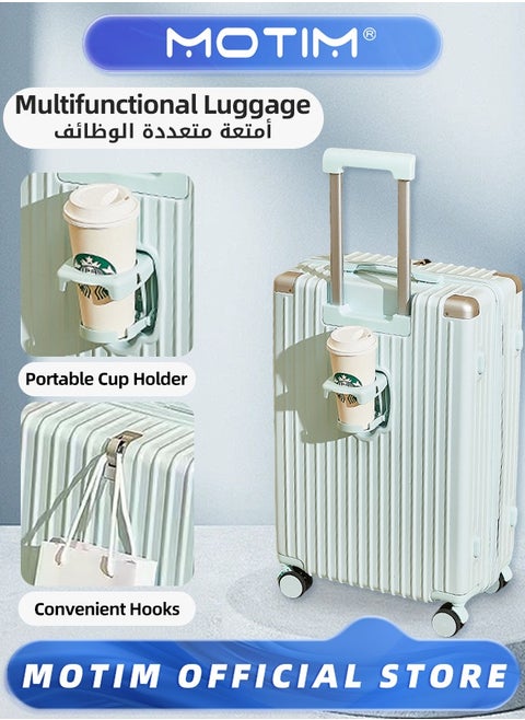 Travel Luggage Expandable PP Hard Shell Clearance Luggage with TSA Lock Spinner Wheels Inside Cup Holder and Front Inside Hook for Long Distance Travel by Airplane