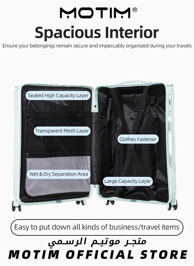 Motim - Travel Luggage Expandable PP Hard Shell Clearance Luggage with TSA Lock Spinner Wheels Inside Cup Holder and Front Inside Hook for Long Distance Travel by Airplane - Image 1