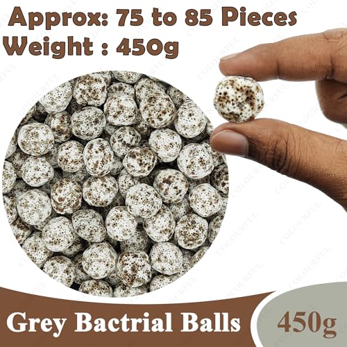 COLOURFUL - Aquarium Filter Media | Improved Water Quality and Healthy Fish Tanks (450g, Grey Balls) - Image 2