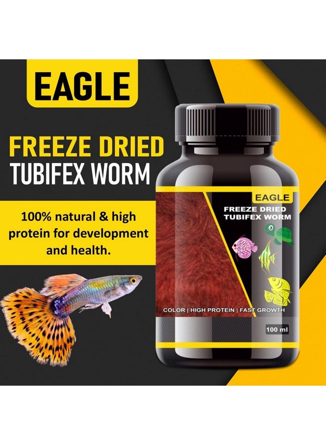 طعام أسماك الزينة VAYINATO Eagle المجفف بالتجميد Tubifex، 100% طبيعي لجميع أنواع الأسماك والسلاحف والزواحف، 100 مل - 3.3 أونصة | نسبة عالية من البروتين | لا يسبب ضررًا للأسماك، في جميع مراحل الحياة - Image 2