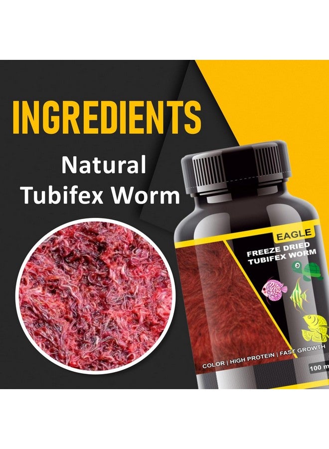 طعام أسماك الزينة VAYINATO Eagle المجفف بالتجميد Tubifex، 100% طبيعي لجميع أنواع الأسماك والسلاحف والزواحف، 100 مل - 3.3 أونصة | نسبة عالية من البروتين | لا يسبب ضررًا للأسماك، في جميع مراحل الحياة - Image 4