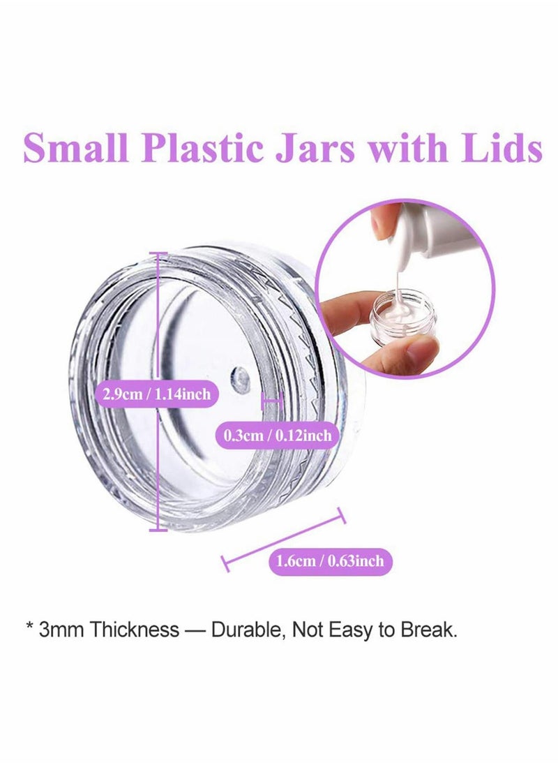 50 Pieces Small Clear Round Travel Sample Jar Pots 5g 5ml Small Sample Containers Plastic Jars for Women Creams Make-up Sample Containers