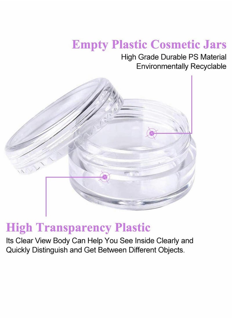 50 Pieces Small Clear Round Travel Sample Jar Pots 5g 5ml Small Sample Containers Plastic Jars for Women Creams Make-up Sample Containers