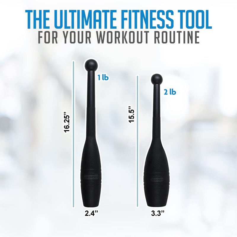 Logest Mace Exercise Club - Heavy Duty Plastic Indian Clubs Available in 1 LB and 2 LB Set 3LB Set 4LB Set of 2 Perfect for Strength Training Rehabilitation Improves Grip Full Body Workout Mace Clubs - Image 2