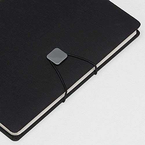 REGAL Premium A-5 PU Leather Notebook Diary Journal with Metal Accessorised Elastic Band Closure, 192 pages, 80 gsm (Rich Black) - Image 3