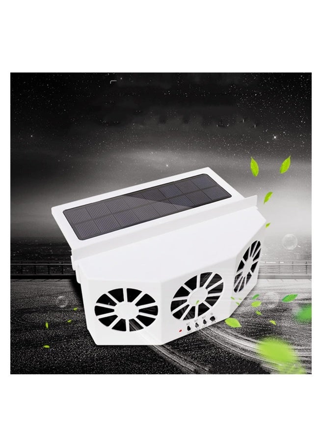 Portable Solar Powered Fan for Car, 12V Car Window Fan Solar Powered, Auto Solar Ventilation Fan for Car, Vehicle Exhaust Cooling Fan, for All Kinds of Cars, White  - Image 2