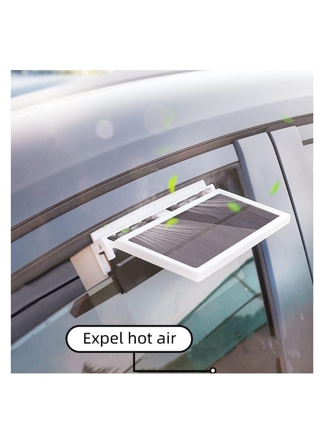 Portable Solar Powered Fan for Car, 12V Car Window Fan Solar Powered, Auto Solar Ventilation Fan for Car, Vehicle Exhaust Cooling Fan, for All Kinds of Cars, White  - Image 3