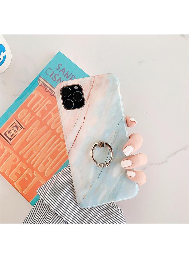 زبون جراب لهاتف iPhone 11 Pro مصنوع من مادة TPU الرخامية الناعمة مع حلقة معدنية وحامل أحجار الراين جراب واقٍ للهاتف المحمول - Image 2