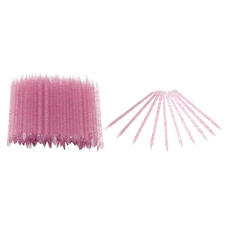 100pcs Disposable Nail Cuticle Pusher Double End Cuticle Manicure Pedicure SticksPurplish Red - Image 2