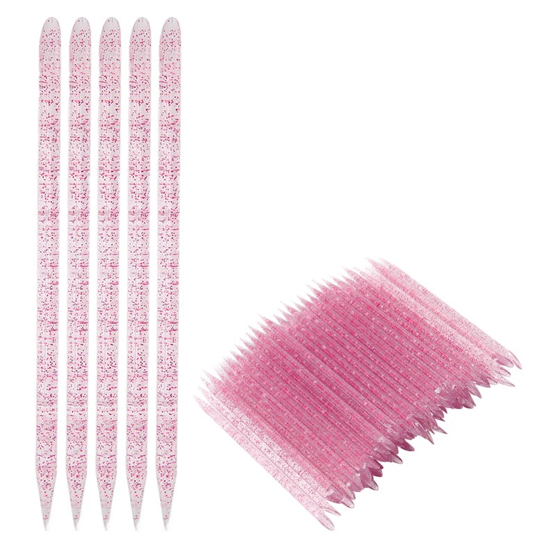 100pcs Disposable Nail Cuticle Pusher Double End Cuticle Manicure Pedicure SticksPurplish Red - Image 5