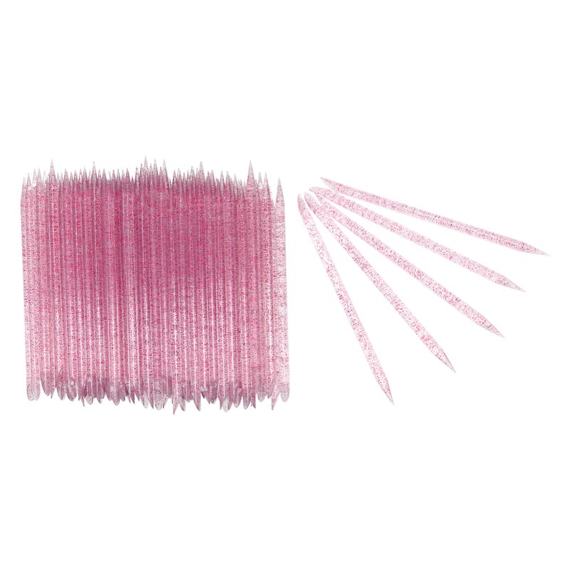 100pcs Disposable Nail Cuticle Pusher Double End Cuticle Manicure Pedicure SticksPurplish Red - Image 1