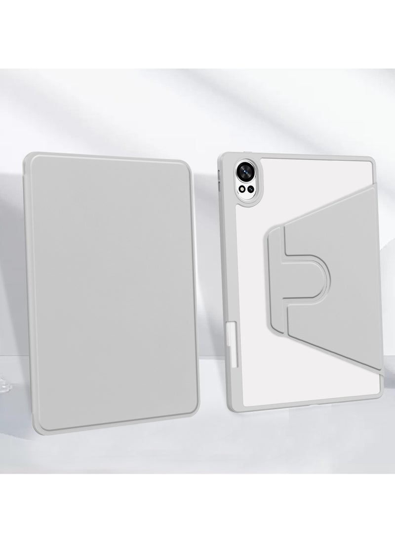 يوارب كينج - حافظة دوارة متوافقة مع جهاز HUAWEI MatePad Air مقاس 12 بوصة/HUAWEI MatePad 12X، غطاء بحامل دوار 360 درجة، غطاء فوليو متعدد الزوايا مع حامل قلم رصاص، رمادي - Image 1