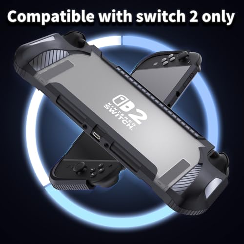 HEYSTOP Switch 2 Case Compatible with Nintendo Switch 2 Dockable Case Cover, Switch 2 Protective TPU Case with Screen Protector and 6 Thumb Grips, HD Tempered Glass, Shock Absorption and Anti-Scratch - Image 3