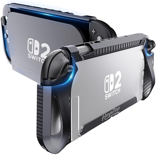 HEYSTOP Switch 2 Case Compatible with Nintendo Switch 2 Dockable Case Cover, Switch 2 Protective TPU Case with Screen Protector and 6 Thumb Grips, HD Tempered Glass, Shock Absorption and Anti-Scratch - Image 1