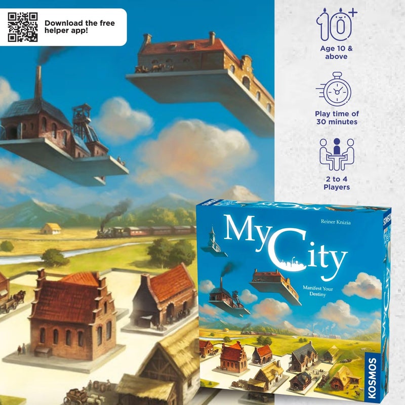 Thames & Kosmos My City | Family â€“ Friendly | Legacy Board Game | Kosmos Games | 2 to 4 Players | Ages 10 and Up | Award Winning Designer Reiner Knizia , Blue - Image 2