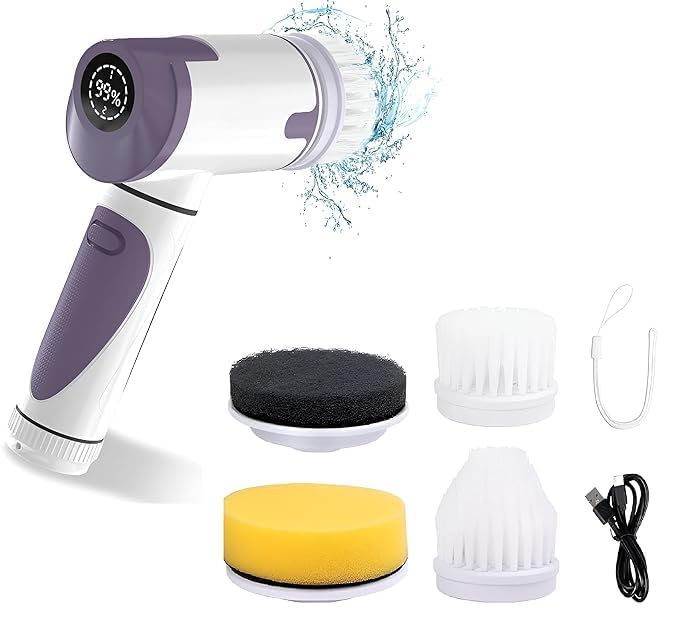 Shatanuvart Export Electric Spin Scrubber with 4 Replaceable Heads | Rechargeable Power Cleaning Brush for Bathroom, Tiles, Kitchen, Bathtub & Shower – Handheld Scrub Tool (Model 2) - Image 1