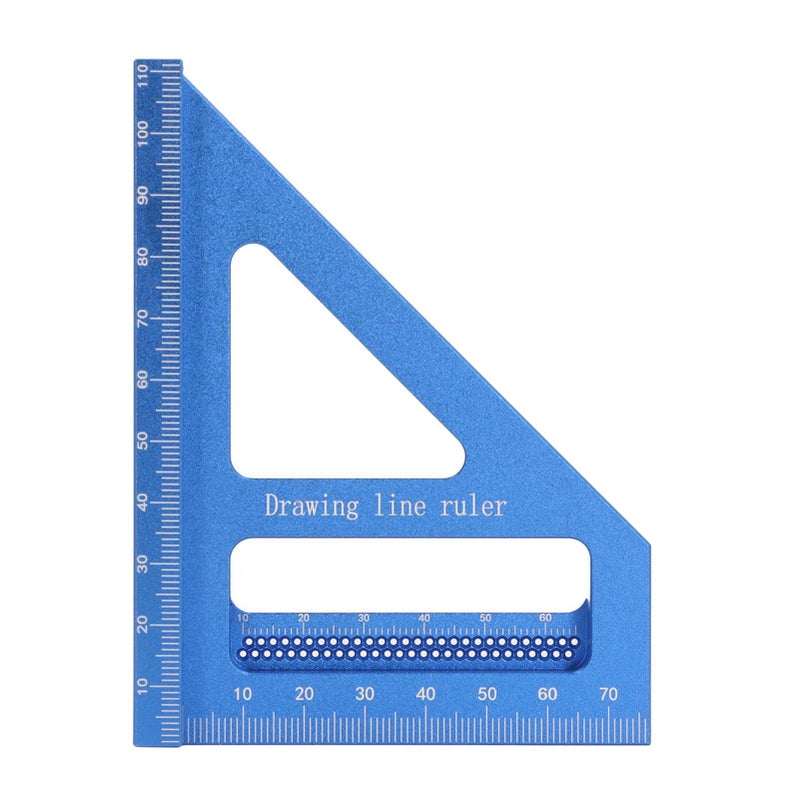 3D Multi Angle Aluminum Woodworking Square Ruler Protractor Miter Accurate Scale Lightweight for Engineers Carpenters Decorators Blue - Image 2