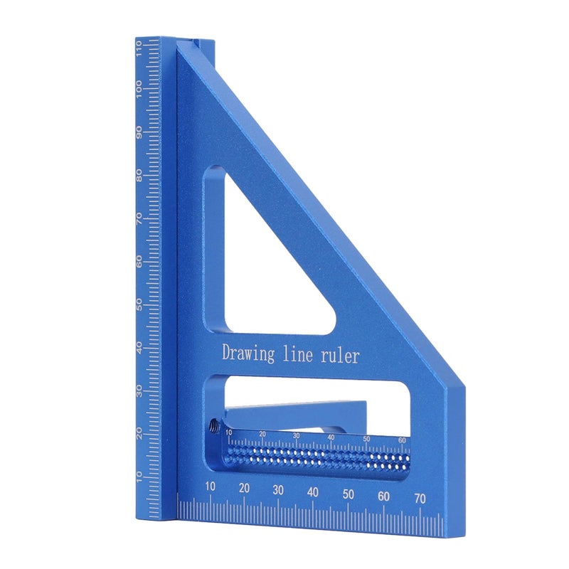 3D Multi Angle Aluminum Woodworking Square Ruler Protractor Miter Accurate Scale Lightweight for Engineers Carpenters Decorators Blue - Image 5