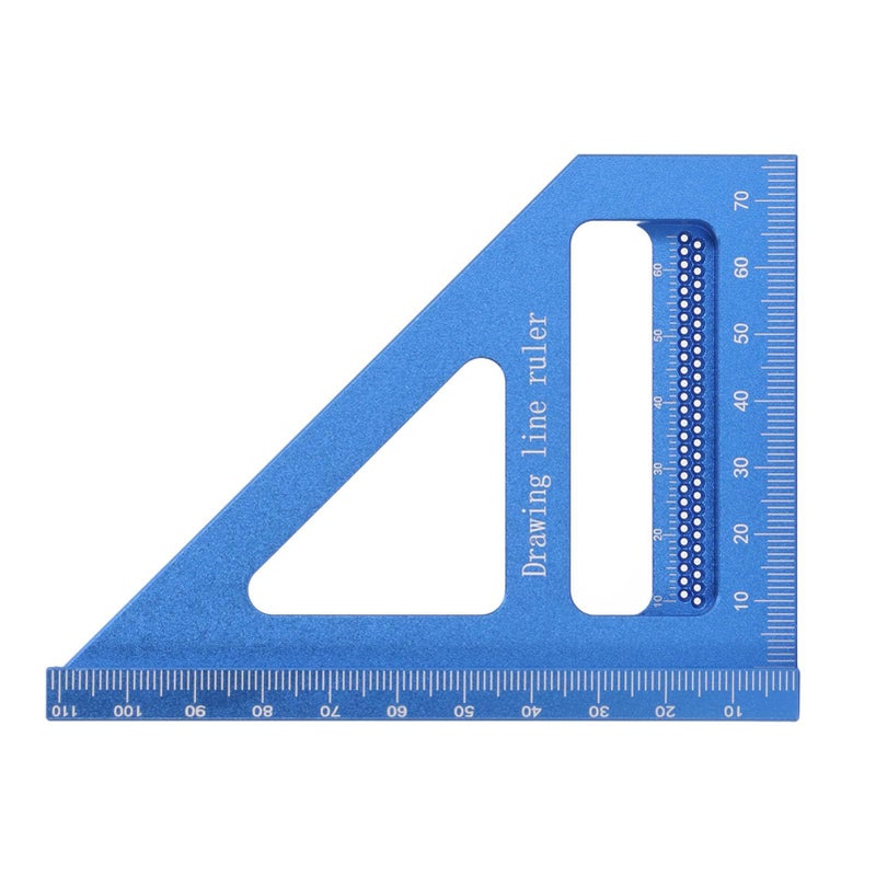 3D Multi Angle Aluminum Woodworking Square Ruler Protractor Miter Accurate Scale Lightweight for Engineers Carpenters Decorators Blue - Image 3