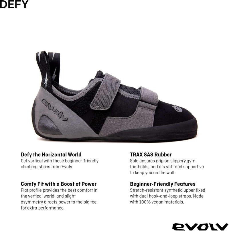 Evolv Men's Talon G2 Climbing Shoe - Black/Grey, Size 8.5 - Image 2