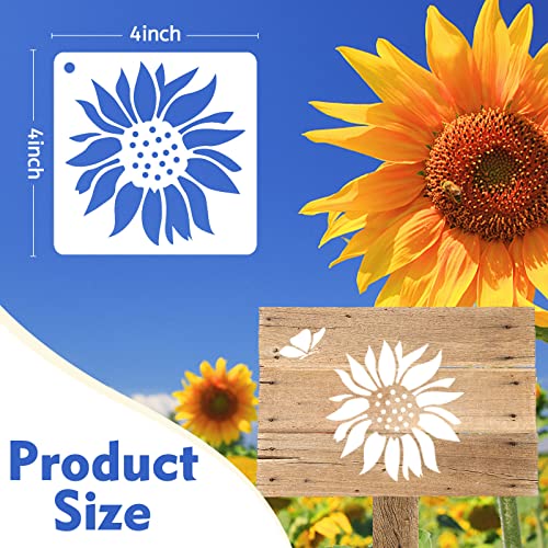 CH HAICHENG 50 PCS Flower Painting Stencils Reusable Flower Stencils for Painting on Wood Rocks Canvas Fabric Glass Pottery 4x4 Inch - Image 2