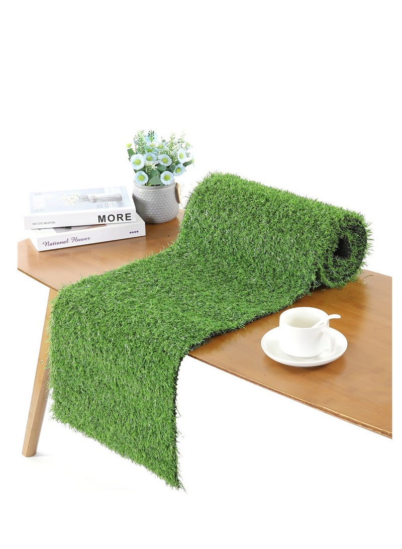 12 × 72 بوصة العشب الاصطناعي طاولة الطعام عداء ديكور الطاولة الخضراء لحفل زفاف ، عيد ميلاد ، مأدبة ، استحمام الطفل ، ديكور المنزل - Image 1