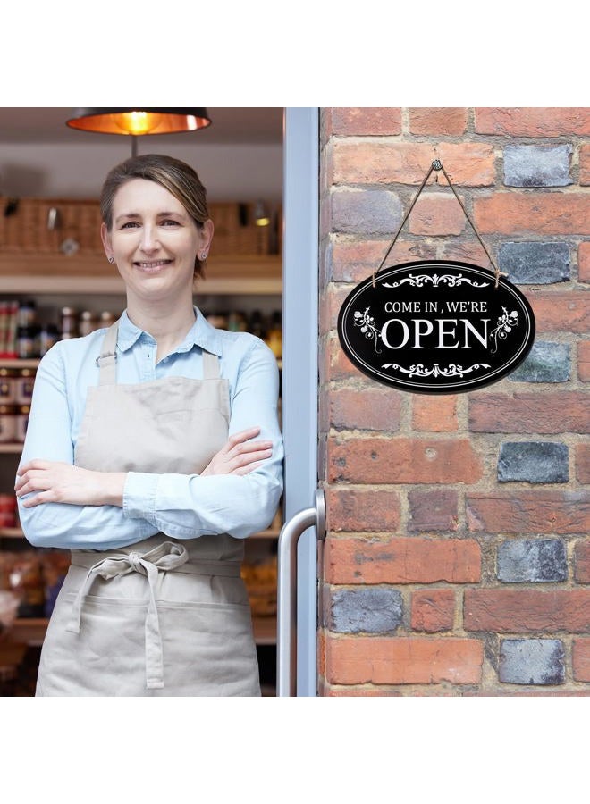 SAVITA Open and Closed Business Sign, 11.8x7.9inch Double Sided Reversible Come in We're Open and Sorry We're Closed Sign Business Outdoor Sign for Hotel Restaurant Cafe Door - Image 4