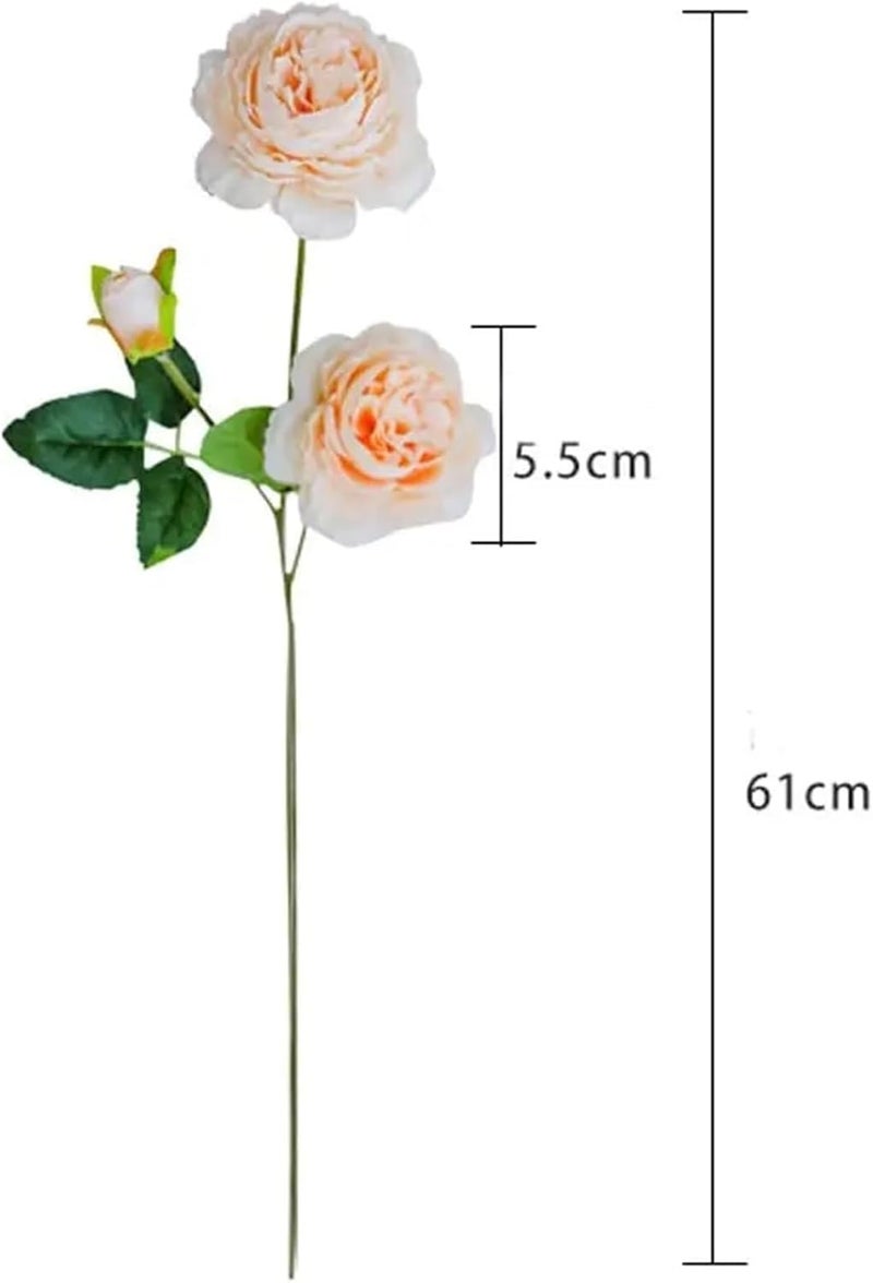 Simulated Flowers 5 Pack 3 Head Rose Peony Artificial Flower Fake Flowers for Home Garden Wedding Celebration Party Decoration(5pcs Blue) - Image 5