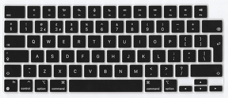 سيفن لاين غطاء لوحة مفاتيح سيليكون من متوافق مع Macbook لجهاز Mac Neo وAir 13/15 وPro 14/16 بوصة (M5 M4 M3 M2 M1 A18 Pro) 2026/2025/2024/2023/2022/2021، مقاوم للماء والغبار، تخطيط EU، أسود - Image 1