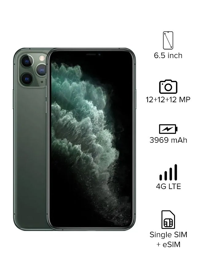 ابل  هاتف iPhone 11 Pro Max مع تطبيق FaceTime باللون الأخضر منتصف الليل وذاكرة سعة 256 جيجابايت ويدعم تقنية 4G LTE - إصدار عالمي - Image 1