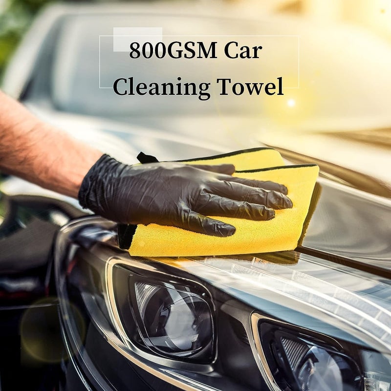 SELLWIZE 5 PCs Microfiber Car Duster with Long Handle Car Cleaning Brush Exteriror and Interiror Car Cleaning Cloth Car Ac Vent Cleaner Brush for Car, Motorbike, SUVs Car Cleaning Kit - Image 2