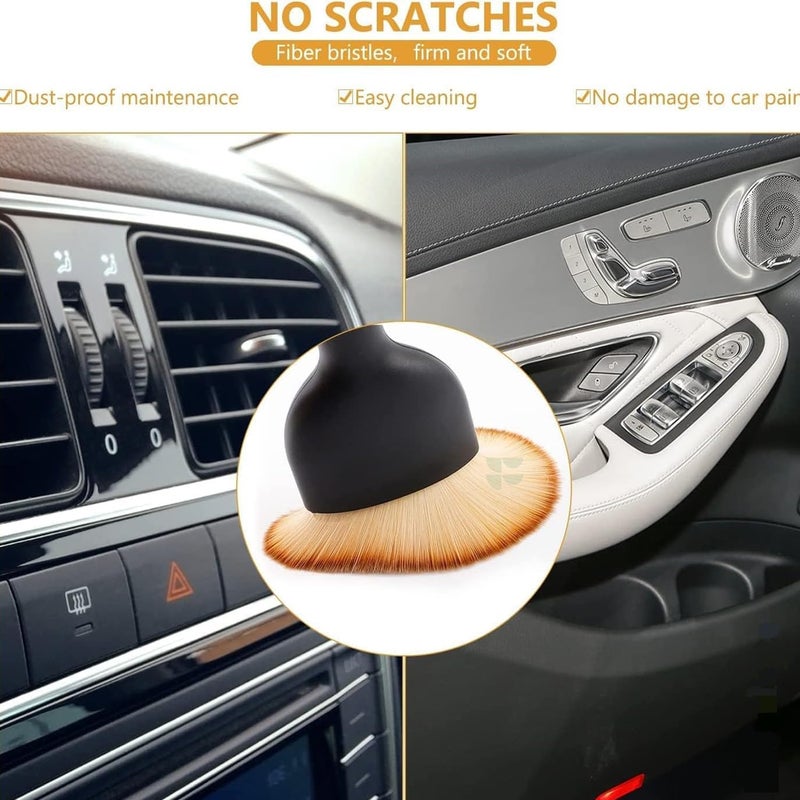 SELLWIZE 5 PCs Microfiber Car Duster with Long Handle Car Cleaning Brush Exteriror and Interiror Car Cleaning Cloth Car Ac Vent Cleaner Brush for Car, Motorbike, SUVs Car Cleaning Kit - Image 3