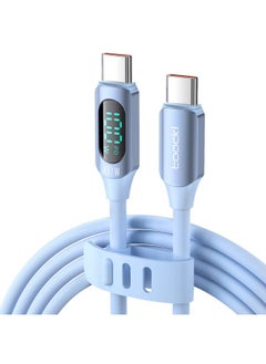 6.6FT USB C to USB C Cable 100W 5A PD USBC to USBC Fast Charging Cable Silicone Type C to Type C Cable with LED Display for Moto G04 G24 G Power Eage 50 Razr 40