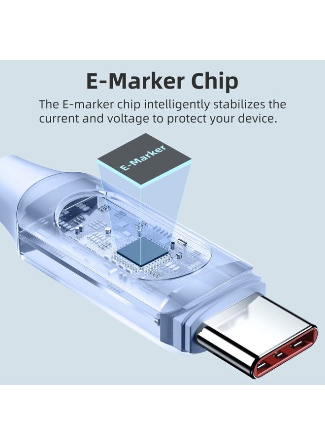 toocki 6.6FT USB C to USB C Cable 100W 5A PD USBC to USBC Fast Charging Cable Silicone Type C to Type C Cable with LED Display for Moto G04 G24 G Power Eage 50 Razr 40  - Image 4