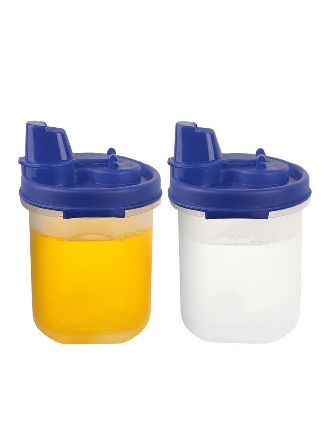 Cutting EDGE Air-Tight & Leak Proof Plastic Oil Pourer - for Vinegar, Sauces, Olive & Refined Oils, Easy Flow, BPA Free, Refrigerator Safe (Dark Blue) (2, 250ML) - Image 1