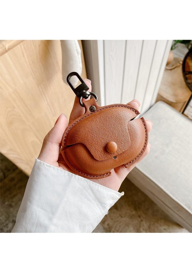 For Huawei Freebuds 4i/5i/6i PU Leather Earphone Case Headset Protector Cover with Keychain Brown - Image 4