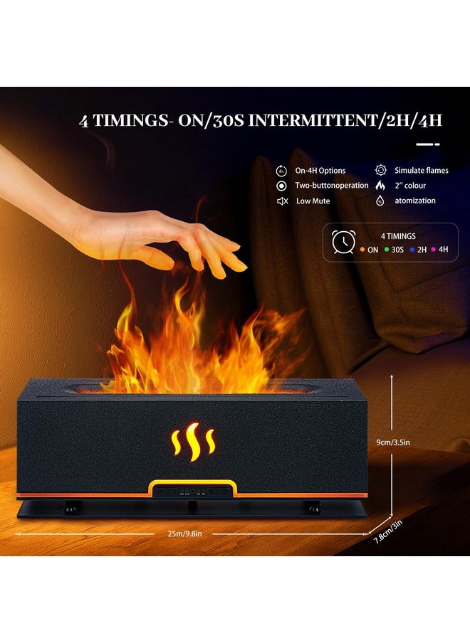 Augot Essential Oil Diffusers, Augot Aromatherapy Diffuser With 2 Color Flame Lights, 4 Timer Aromatherapy Diffuser Humidifier With Waterless Auto Off For Home, Bedroom, Room, Office (Dark Gray)  - Image 3