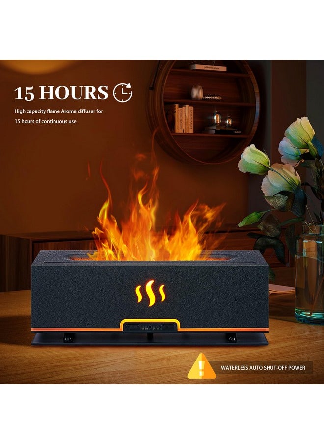 Augot Essential Oil Diffusers, Augot Aromatherapy Diffuser With 2 Color Flame Lights, 4 Timer Aromatherapy Diffuser Humidifier With Waterless Auto Off For Home, Bedroom, Room, Office (Dark Gray)  - Image 4