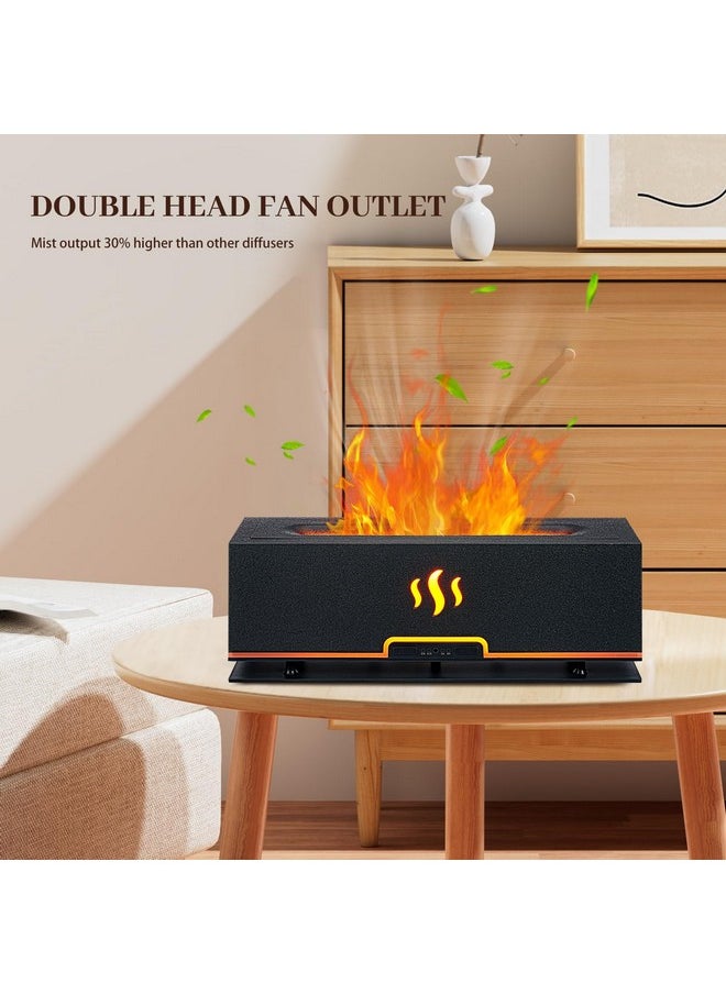 Augot Essential Oil Diffusers, Augot Aromatherapy Diffuser With 2 Color Flame Lights, 4 Timer Aromatherapy Diffuser Humidifier With Waterless Auto Off For Home, Bedroom, Room, Office (Dark Gray)  - Image 5