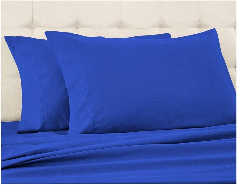 EASY BEDDING 3PC RajaiDuvetBlanket Cover Set with Zipper Closure 100 Egyptian Cotton 1 Zipper Closure RajaiDuvet Cover 2 Pillow Covers 600 Thread Count Soft and CoolRoyal Blue SolidDouble Size - Image 3