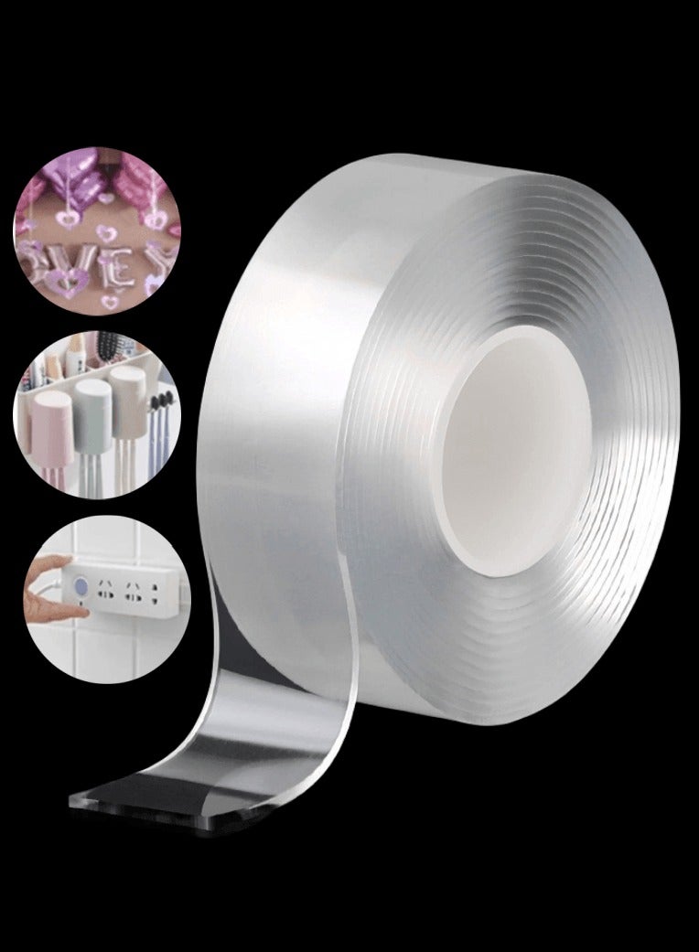 JOYBOS شريط نانو مزدوج الجوانب قابل للغسل وإعادة الاستخدام شريط تثبيت شفاف لاصق قوي بطول 3 متر وعرض 5 سم - Image 1