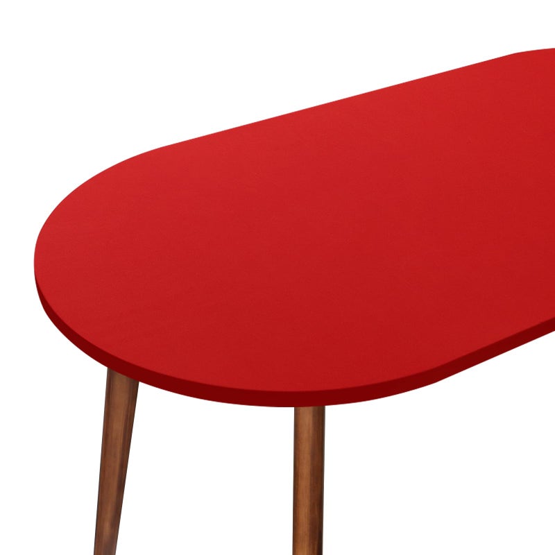 NEWISHER Fitted Oval Tablecloth 42 x 60 Inch Elastic Table Cloth, Stretch Spandex Table Cover Red Washable Polyester Top Cap Cover for Dining Picnic Camping Indoor and Outdoor - Image 1