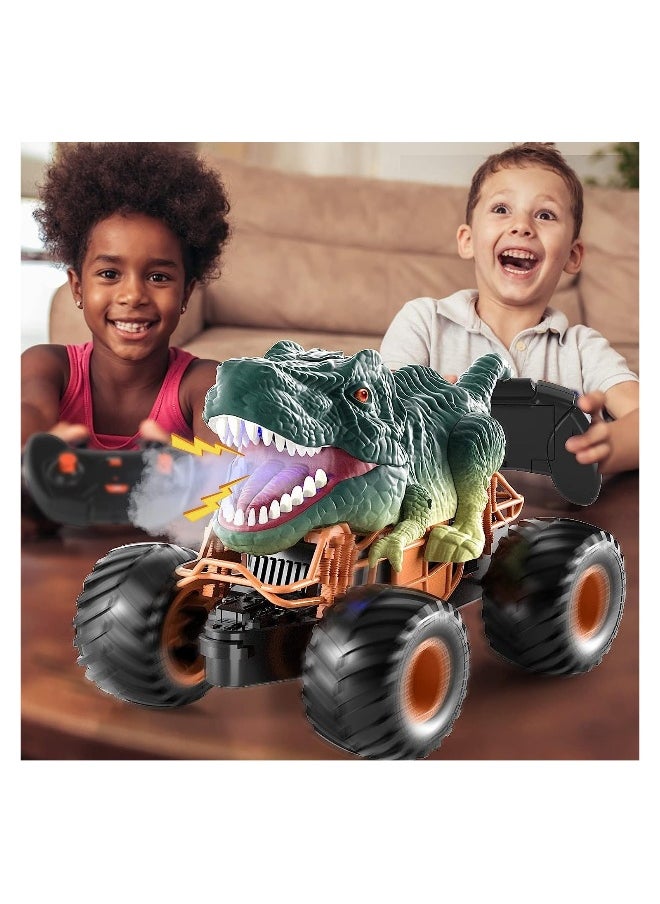 Generic - 2.4GHz Remote Control Dinosaur Car RC Dino Toys with Light Sound Spray Indoor Outdoor All Terrain Electric RC Car Toys Birthday Gifts for 3 to 12 Boys Kids - Image 1