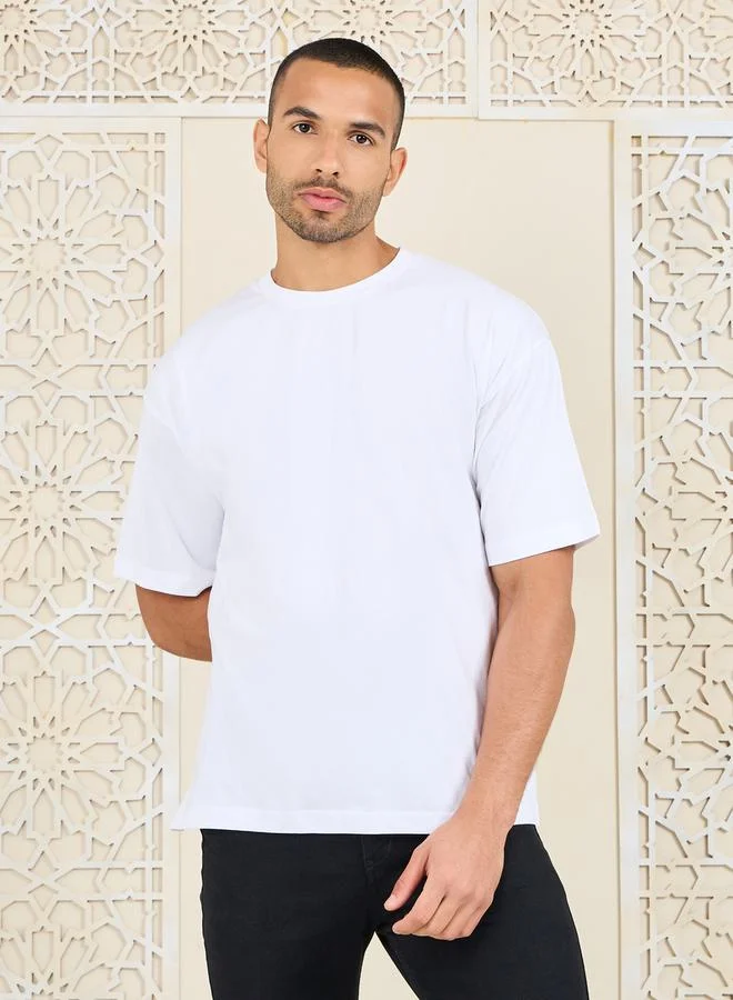 Styli Oversized Health Graphic Back Print Compact Jersey T-shirt