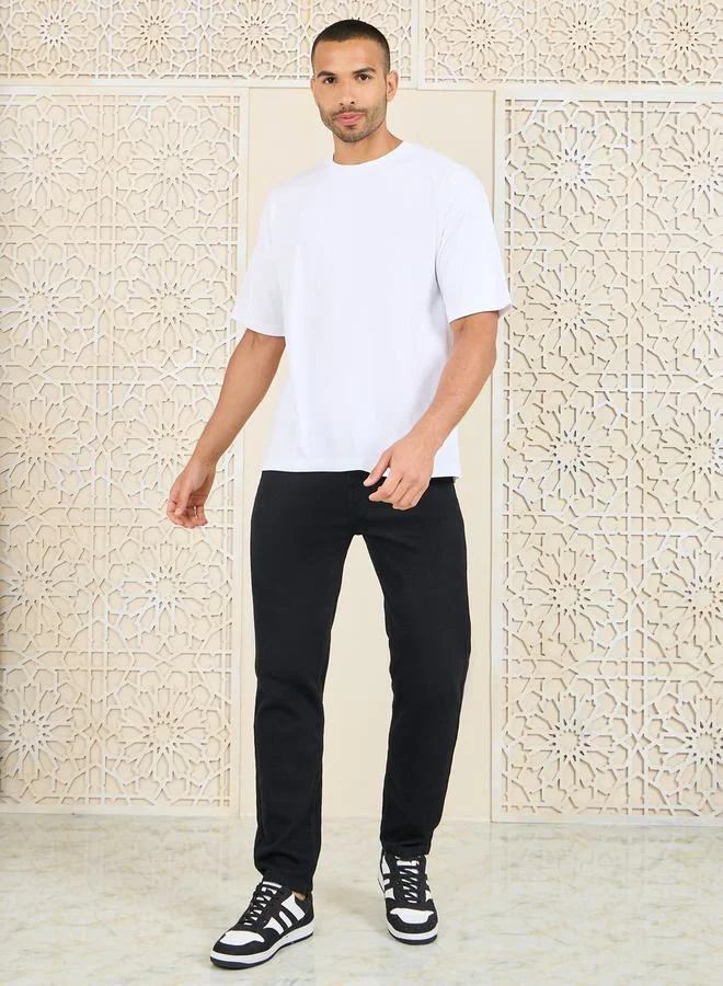 Styli Oversized Health Graphic Back Print Compact Jersey T-shirt