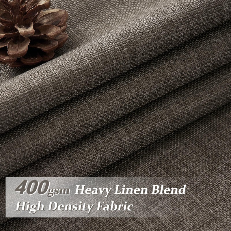 PleatedDrapes 100% Blackout 96 Inch Linen Double Layer Curtains 2 Panels Set for Sliding Glass Doors, Memory Trained Pinch Pleated Chocolate Tart Insulated Sound Dampening Modern Windows Drapes 40x96 Inches Length - Image 2