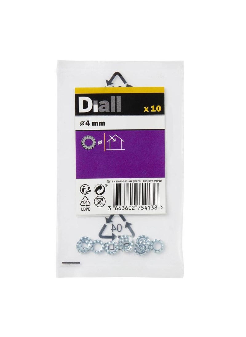 Generic Steel Shakeproof Washer Pack M4 10 Piece 